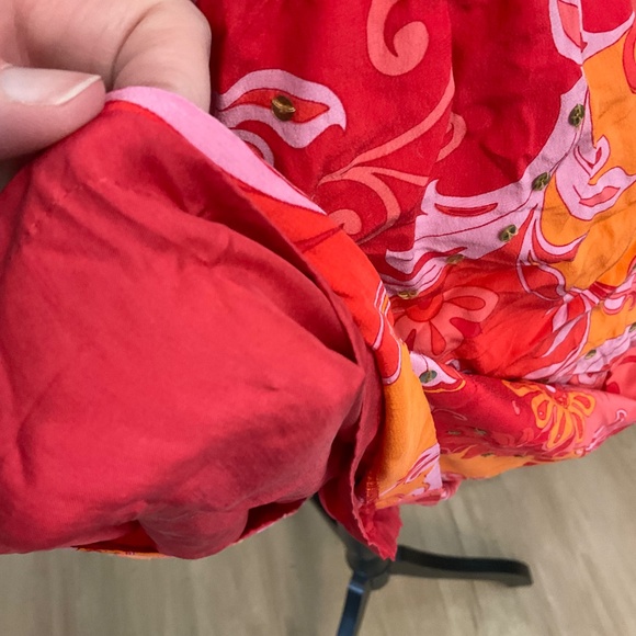 MUSE Boston Proper Mod Y2K pucci inspired retro floral silk Lotus dress coral 6 - Picture 8 of 15